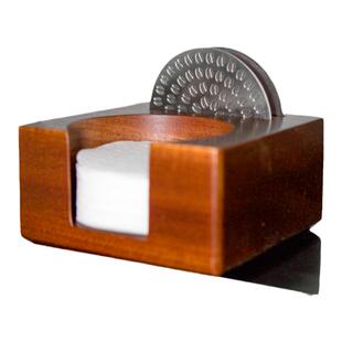 咖啡手柄滤纸收纳木座分水网收纳底座滤纸盒咖啡配件座51/53/58mm