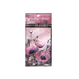 M｜花影断章素材纸 玫瑰月季虞美人赤红黑白手账打底背景纸32张入