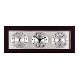 浪牌客厅摆台时钟桌面座钟温度湿度卧室床头柜客厅实木框钟表台钟