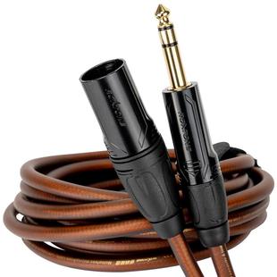 罗科斯通 大三芯转卡侬公平衡连接线6.5声卡降噪音箱线专业话筒线