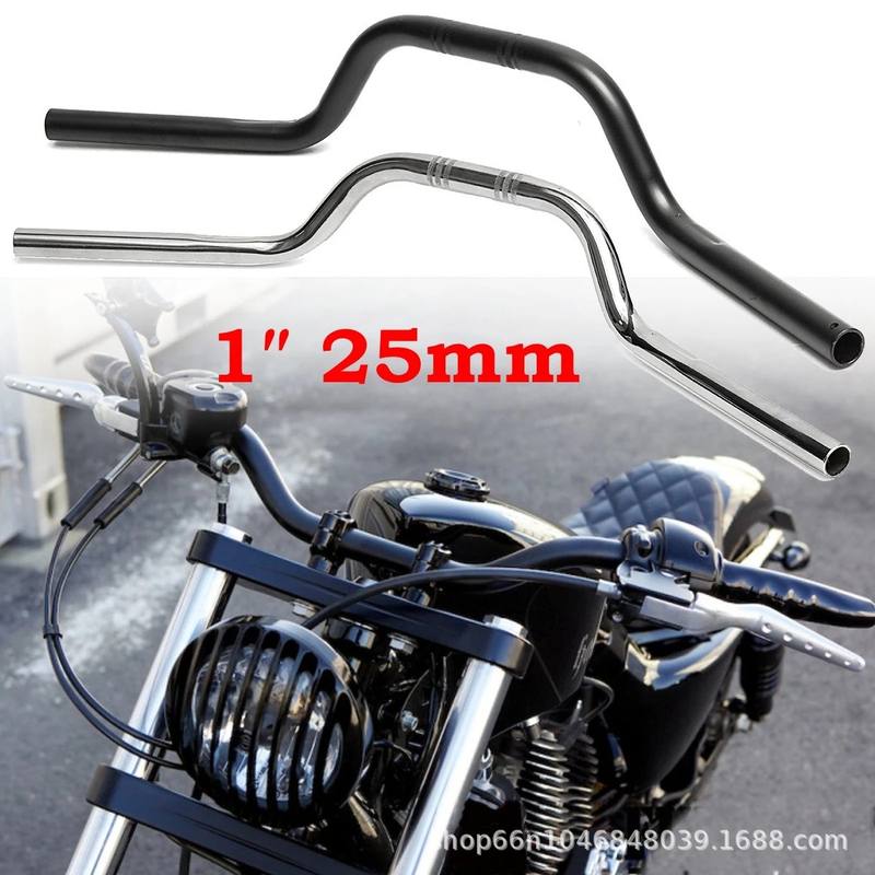 摩托车复古22MM改装龙头方向把 钢管车把 适用CG125改装通用车把