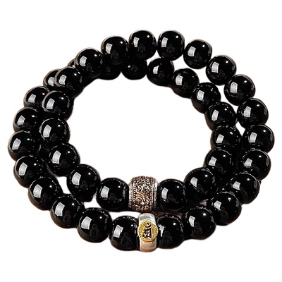 天然玉化溏心老料双圈菩提根手串