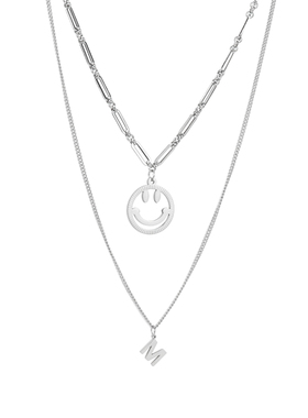 新款可爱笑脸项链女小众锁骨链