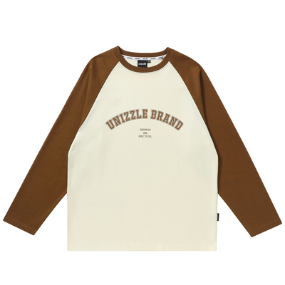 Unizzle美式复古长袖插肩袖T恤