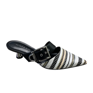 CHITENS&KUITH 春夏季半拖鞋女外穿尖头中跟一脚蹬包头编织穆勒鞋