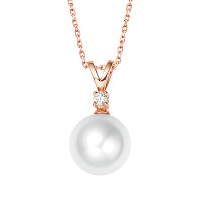 WithLove日本海水珍珠钻石吊坠