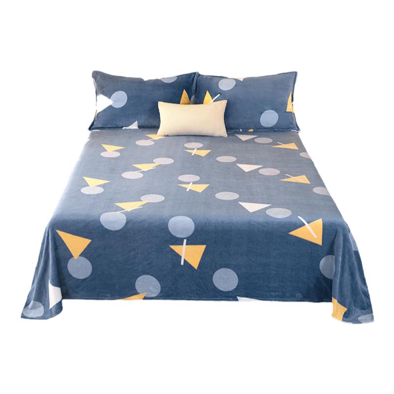 冬季牛奶绒床单单件双面毛绒绒学生宿舍单人家用法兰绒珊瑚绒床单