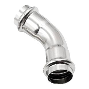 304不锈钢双卡压管件45度等径弯头水管接头配件薄壁食品级管件