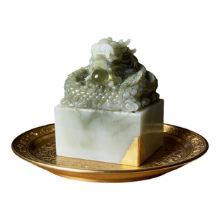 玉玺烟灰缸中式龙印烟灰缸功夫茶摆件受命于天既寿永昌含真金箔