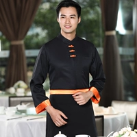 Черный оранжевый воротник мужской (топ+фартук)