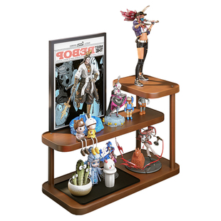 手办收纳展示架木质香水化妆品摆件置物架桌上小型摆件收纳架杯架