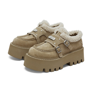 田曦薇同款|SUGARSU酥履秋冬新款毛毛松糕厚底孟克单鞋雪地靴女