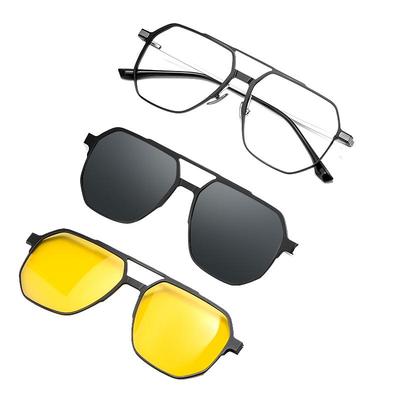 双梁磁吸套镜近视眼镜格露迪男