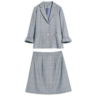 微笑向暖英伦风格纹西服套装短款小西装外套西装套装女韩版春秋季