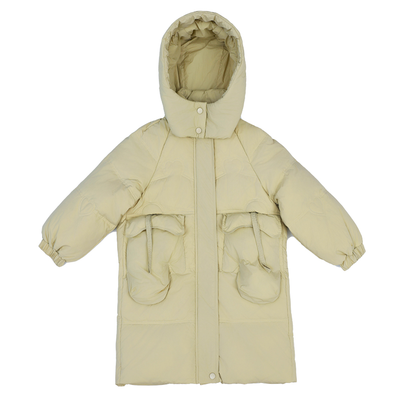 2025新款女童羽绒服中长款儿童洋气中大童装女宝宝加厚白鸭绒外套