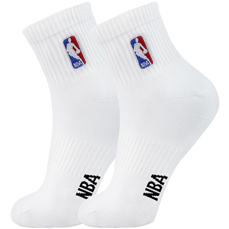 NBA袜子男士中筒篮球运动袜春秋冬休闲跑步吸汗透气棉舒适2双装