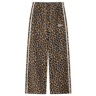 CLIMAX VISION星星刺绣条纹织带复古豹纹直筒裤情侣装休闲裤子