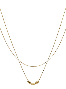 ZOXI不掉色双层叠戴双蛇骨链轻奢