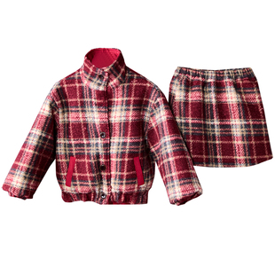 女童新年服套装裙2026新款新儿童拜年服红色喜庆超好看裙子两件套
