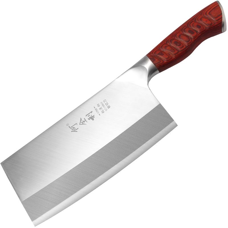 何全利中式菜刀9Cr18MoV五合钢斩切两用家用厨师专用切片桑刀锋利