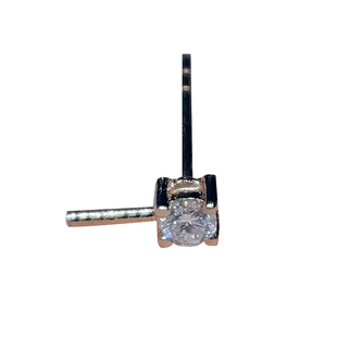 臻怡纯18K金戴妃款钻石吊坠单钻珍珠空托5分10分耳钉配件经典款