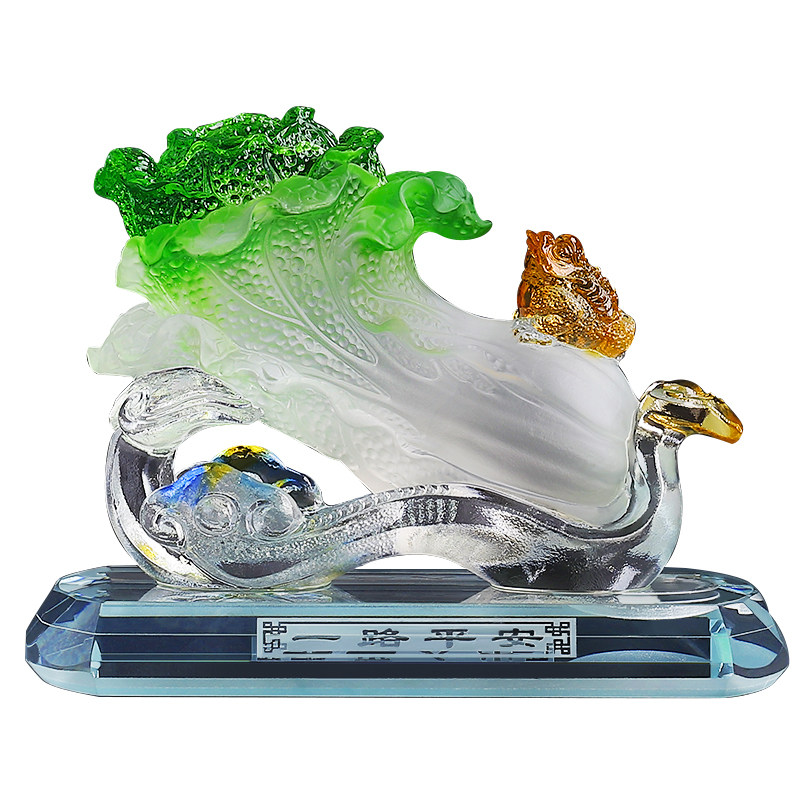 汽车摆件招财玉白菜车内饰品车载香水香薰创意中控台装饰高档男士