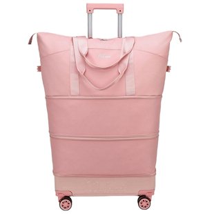 出差短途拉杆旅行包大容量牛津布学生住校行李袋托运轻便带滑轮子