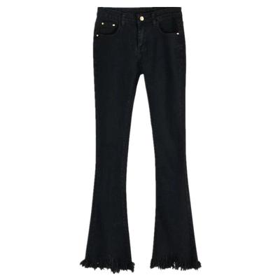 2023年冬季加绒加厚高腰喇叭裤女