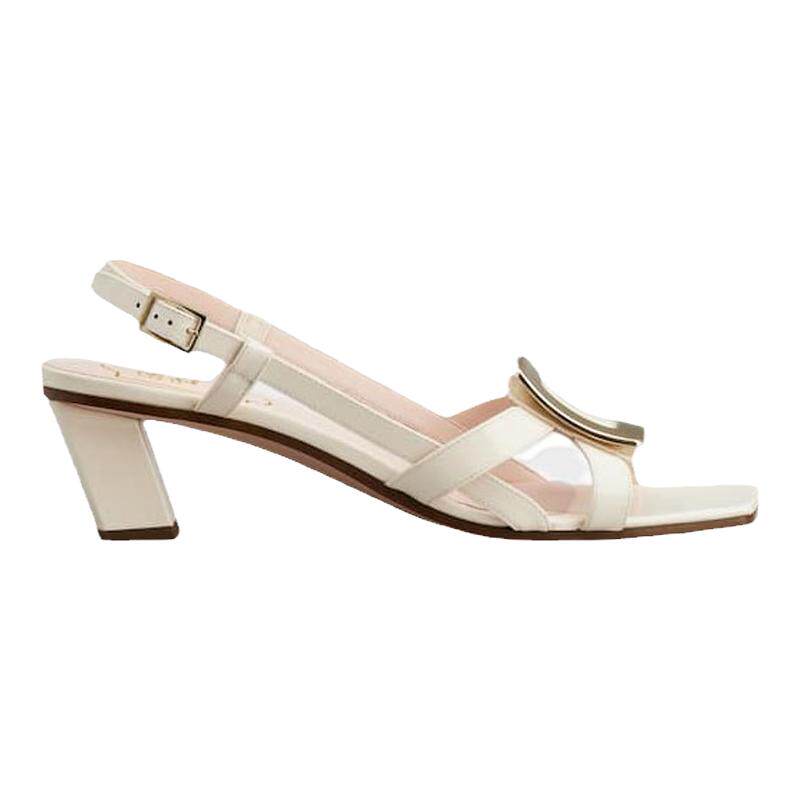 Roger Vivier/罗杰·维维亚女鞋漆皮鞋面品牌金属饰扣高跟凉鞋