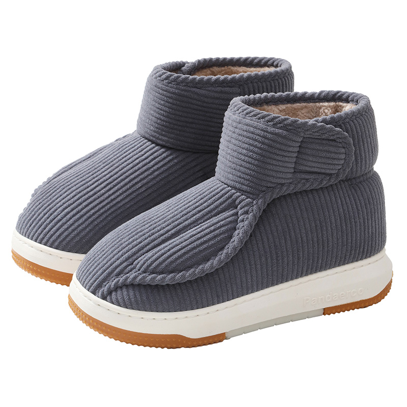 冬季加厚保暖防滑厚底居家外穿高包跟棉拖鞋男女款中老年高帮棉鞋