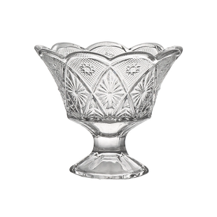 法兰晶欧式刻花玻璃杯高脚冰淇淋杯奶茶冷饮雪糕杯甜品杯冰激凌碗