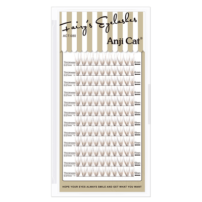 anjicat焦糖色少女单簇假睫毛