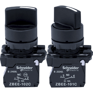 施耐德旋钮开关两档自锁XB5AD21C 三位调节选择开关XB5AD33C D55C