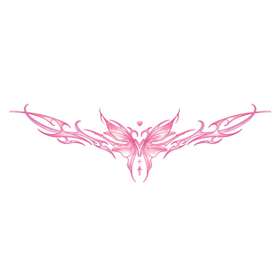 独角小怪兽蝴蝶魅魔纹身贴性感私处草本高级感防水女私密持久彩色