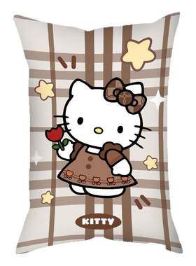 可爱秋冬豹纹HelloKitty 可爱抱枕套沙发房间午睡枕送人生日礼物