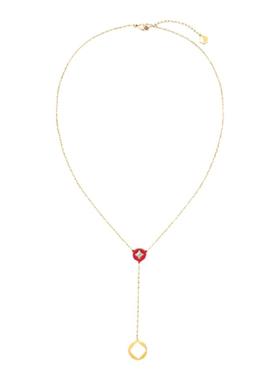 HEYUISLAND红色白锆Y型项链