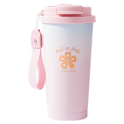 九木杂物社樱花季渐变咖啡杯女生高颜值水杯子玻璃杯家用生日礼物