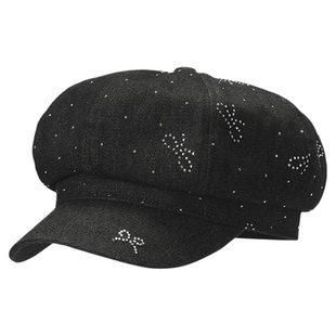 畹町时尚水钻八角帽千金风满钻帽子女士26年春季百搭显脸小报童帽