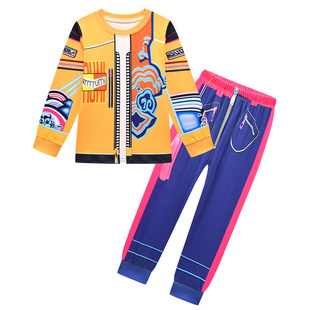 秋新款K-POP猎魔女团儿童睡衣女童长袖长裤套装女童家居服两件套