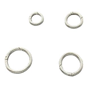 925纯银圆环弹簧扣 扭纹圆圈扣项链连接扣子 diy编绳手绳简约扣头
