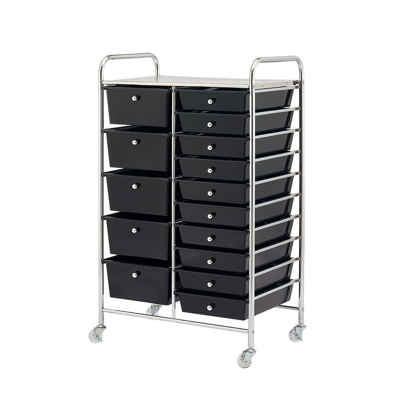 移动抽屉柜收纳柜置物柜卧室塑料柜子零食柜储物柜夹缝收纳柜黑色