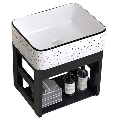 小户型无孔挂墙式洗手盆家用阳台大陶瓷洗脸盆太空铝挂盆洗漱池