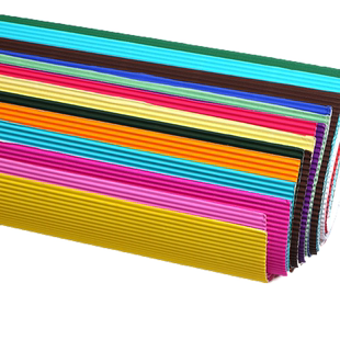 瓦楞纸手工diy彩色纸板a4加厚纸卷幼儿园瓦椤纸制作材料包彩纸折叠波浪纸批发瓦伦波纹纸白色装饰4k折纸学生