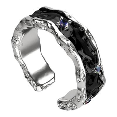 OINICIO黑滴胶情侣对戒男士戒指