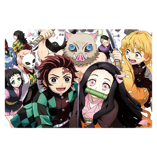 木质300/500/1000片动漫拼图成年人减压益智男女解闷玩具鬼灭之刃