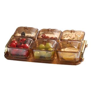 水果盘糖果盒客厅轻奢干果盘家用乔迁高档玻璃碗盘零食瓜子点心盘