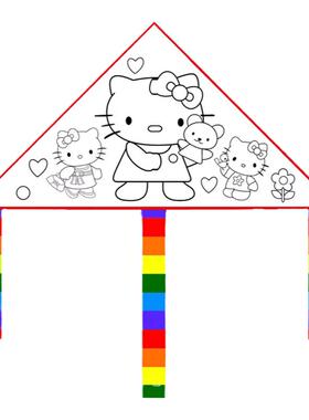 风筝潍坊diy手工绘制空白填色