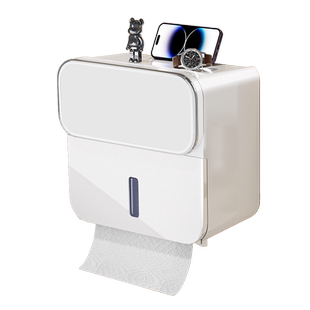 佳帮手卫生间厕纸盒洗手间厕所纸巾盒壁挂免打孔防水卫生纸置物架