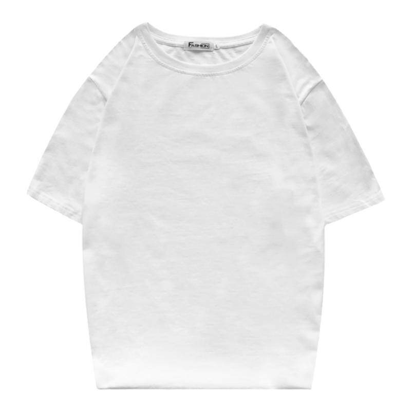 港风纯色五分短袖t恤男士夏季基础款宽松白色打底内搭男生上衣服