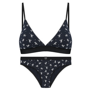 Adam荷兰潮牌女式纯棉无钢圈三角杯内衣内裤套装可爱印花